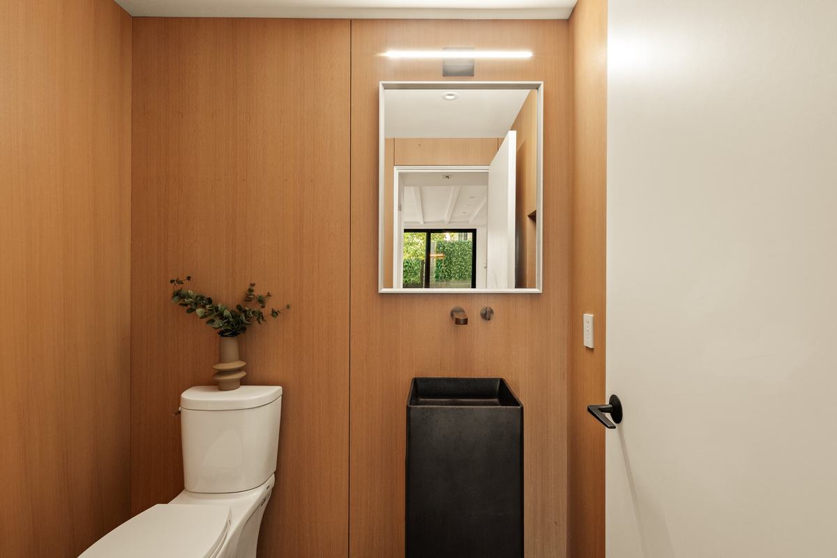 917 Hilldale Avenue, West Hollywood, CA 90069: Powder room in oak